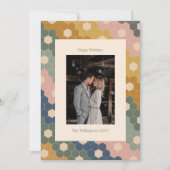 アースボホチック ヴィンテージ モダン ウェディング フォト シーズンカード (正面)