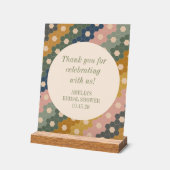 アースボホヴィンテージ カスタム ブライダルシャワー 感謝 アクリルサイン (傾斜)