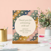 アースボホヴィンテージ カスタム ブライダルシャワー 感謝 アクリルサイン (ウェディング)