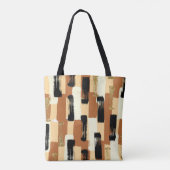 アースモダントーン抽象芸術ブラシストロークトートバッグ トートバッグ (裏面)