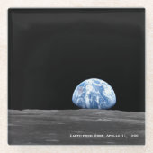 アースライジングオーバームーン,アポロ11, 1969キッチン ガラスコースター (正面)