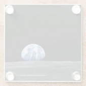 アースライジングオーバームーン,アポロ11, 1969キッチン ガラスコースター (裏面)
