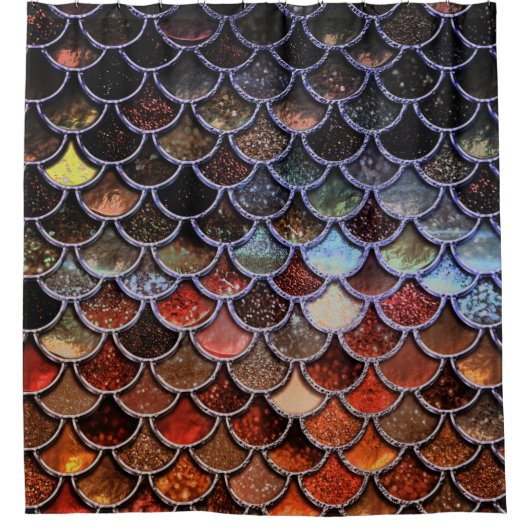 アースラグジュアリーグリッターマーメイドはかりで測 シャワーカーテン (正面)