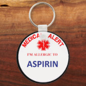 アースリン薬アレルギーキーチェーン キーホルダー (正面)