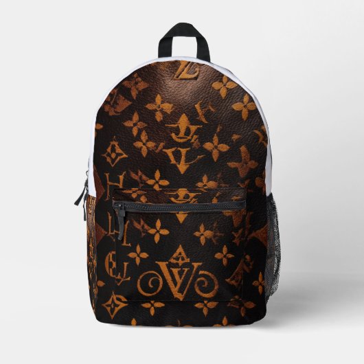 「アースリーエレガンスブラウンデザイナートート」 プリントバックパック (正面)