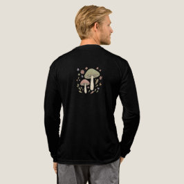 アースリーカッテジーコアなキノコの植物画グラフィック トライブレンドTシャツ