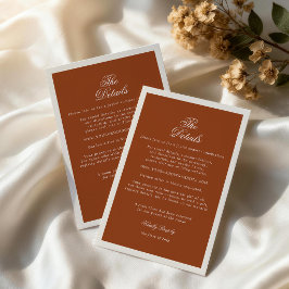 アースリーシックテラコッタ結婚式詳細カード エンクロージャーカード