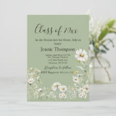 アースリーセージと植物の緑の卒業式 招待状 (スタンド正面)