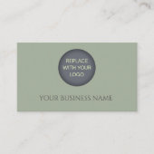 アースリーセージグリーンオーガニックモダンミニマリストロゴ 名刺 (正面)