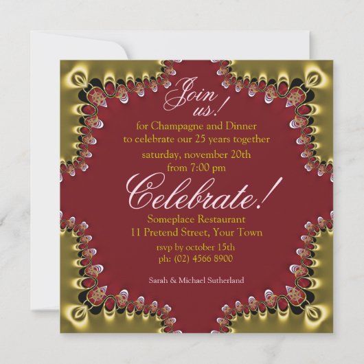 アースリーラブ 25周年ディナー招待状 招待状 (裏面)