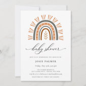 アースリー ボヘミアンレインボー ベイビーシャワー 招待状 (正面)