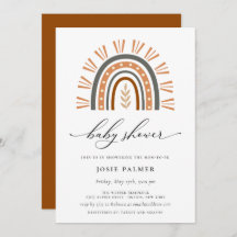 アースリー ボヘミアンレインボー ベイビーシャワー 招待状