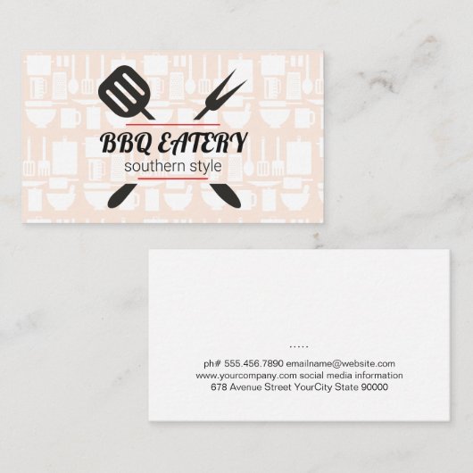 アースレストラン | Barbecue | Chef 名刺 (正面/裏面)