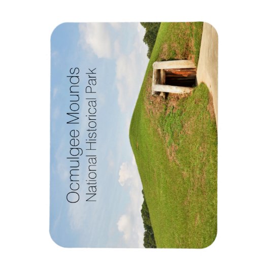アースロッジ、オクムルージーマウンド、ジョージア マグネット (縦)