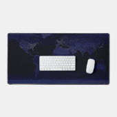 アースワールドマップシティライトアットナイトサテライト デスクマット (キーボード&マウス)