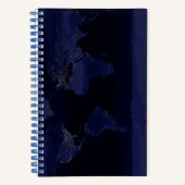 アースワールドマップシティライトアットナイトサテライト ノートブック (正面)