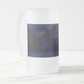 アースワールドマップシティライトアットナイトサテライト フロストグラスビールジョッキ (正面左)