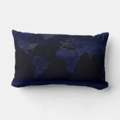 アースワールドマップシティライトアットナイトサテライト ランバークッション (裏面)