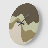 アースートーンウェーブズ抽象芸術アート装飾用クッション ラージ壁時計 (傾斜)