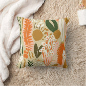 アースートーンオリーブグリーンテラコッタオレンジ抽象芸術 クッション (ブランケット)