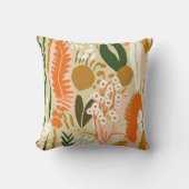 アースートーンオリーブグリーンテラコッタオレンジ抽象芸術 クッション (正面)