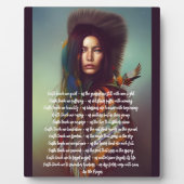 アース教えミー祈りの言葉先住民女性の卓上 フォトプラーク (正面)