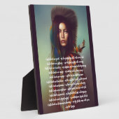 アース教えミー祈りの言葉先住民女性の卓上 フォトプラーク (側面)