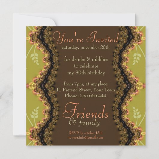 アース王室のレース誕生日+すべてのイベント招待状 招待状 (裏面)