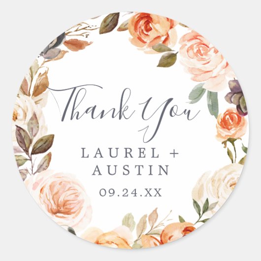 アース素朴サンキュー結婚式の引き出物シール ラウンドシール (正面)