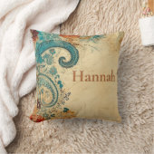 アース素朴トーンペイズリー装飾用クッション クッション (ブランケット)