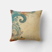 アース素朴トーンペイズリー装飾用クッション クッション (裏面)