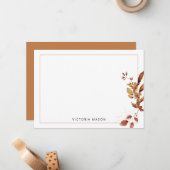 アース素朴トーン紅葉 ノートカード (正面/裏面インサイチュ)