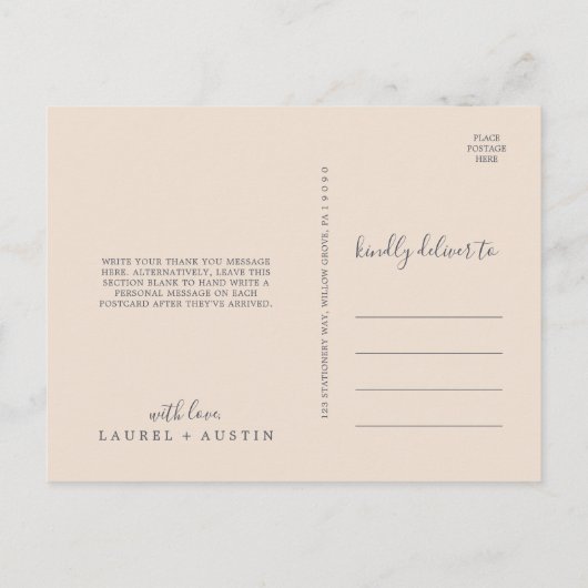 アース素朴花模様サンキューハガキ ポストカード (裏面)