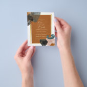 アース結婚トーンズテラコッタグリーン金ゴールド抽象芸術 チラシ (手)