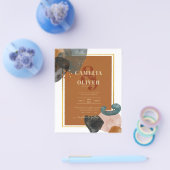 アース結婚トーンズテラコッタグリーン金ゴールド抽象芸術 チラシ (シングル)