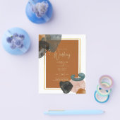 アース結婚トーンズテラコッタグリーン金ゴールド抽象芸術 チラシ (シングル)