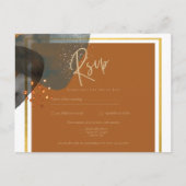 アース結婚トーンズテラコッタグリーン金ゴールド抽象芸術 ポストカード (正面)