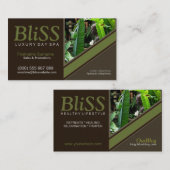 アース自然スパヘルスリゾートテンプレート(バージョン2) 名刺 (正面/裏面)