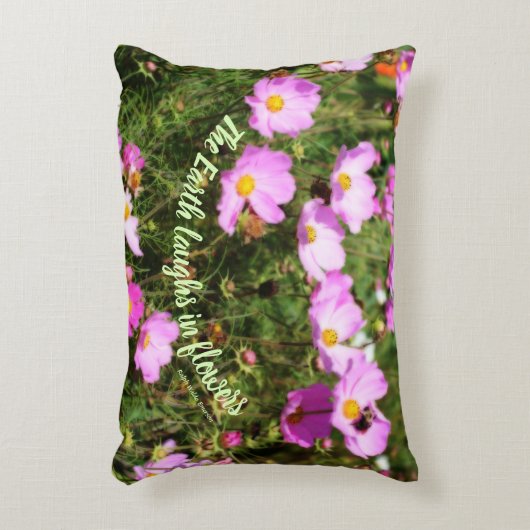 アース・シュ・イン・フラワーズ・引用文感動的   アクセントクッション (正面(垂直))