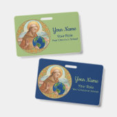 アース・デイ＆アッシジのフランシスコ（スタイル１） バッジ (正面＆裏面)