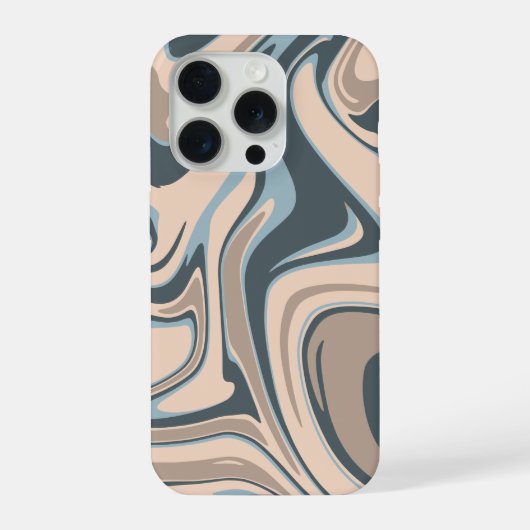 "アース トーン マーブル スワール" iPhone 15 Pro カバー (裏面)