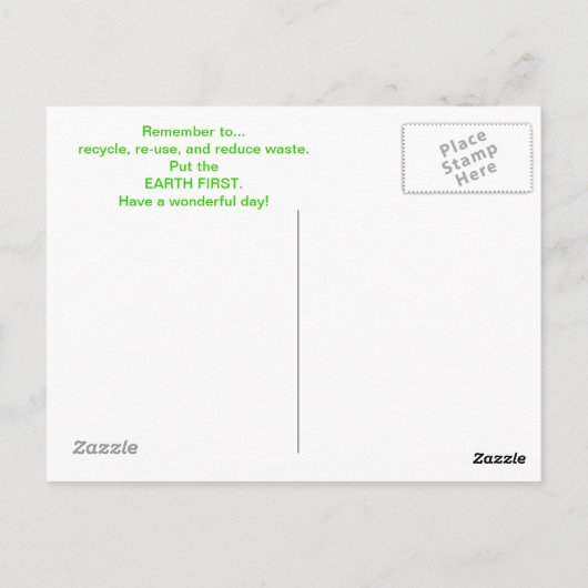 アース・ファースト ポストカード (裏面)