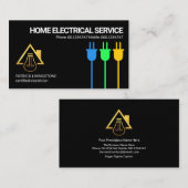 アース・ライブ・ニュートラル電源プラグ電気サービス 名刺 (正面/裏面)