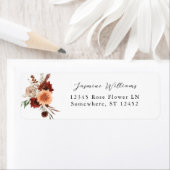 アース&素朴シャンパン花模様差出人住所ラ ラベル (インサイチュ)