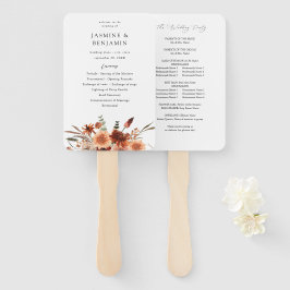 アース&素朴シャンパン花模様結婚式 プログラム ハンドファン