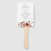 アース&素朴シャンパン花模様結婚式 プログラム ハンドファン (正面)