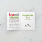 アーゼネイル（アーセナル）おもしろいサッカーカートゥーンカード カード (内部)