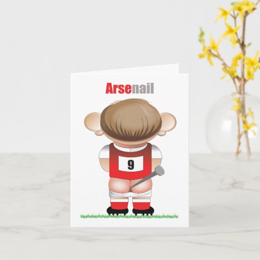 アーゼネイル（アーセナル）おもしろいサッカーカートゥーンカード カード (黄色い花)