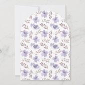 アーチかわいらしパープルフローラブライダルシャワー 招待状 (裏面)