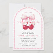 アーチさくらんぼオントップベビーシャワー招待状 招待状 (正面)